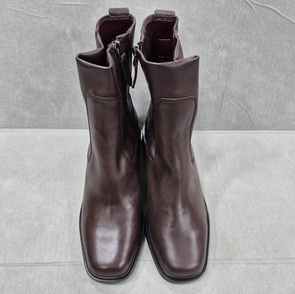 Franco Sarto Gracelyn ankle boots women's 8.5 dark brown soft leather side zip - Picture 3 of 15